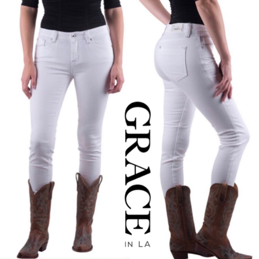 GRACE IN LA White Easy Fit Skinny Jeans - Picture 2 of 6